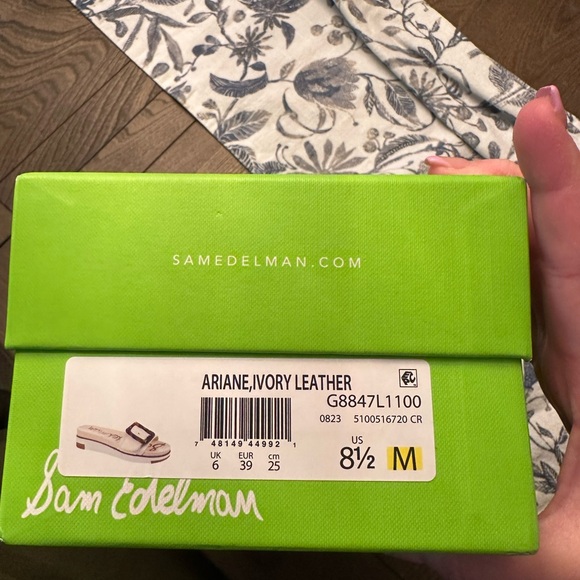 Sam Edelman women’s Ariane slide sandal in ivory leather size 8.5 - Picture 5 of 7